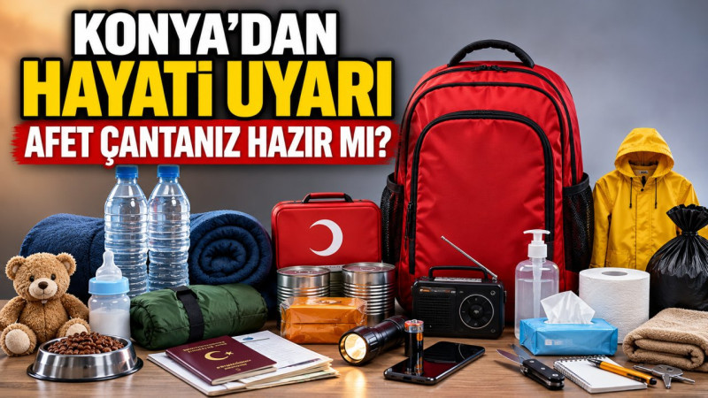 Konya'dan hayati uyarı: Afet çantanız hazır mı? İlk 72 saat için bu malzemeler hayat kurtarıyor